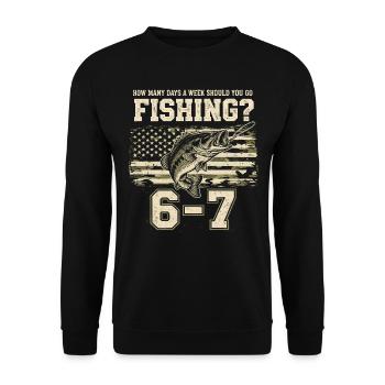 Fishing 7 days a week: The Ideal Schedule for Enthusiasts - Unisex Sweatshirt - black - Front - Alina (178cm) & Michal (187cm)