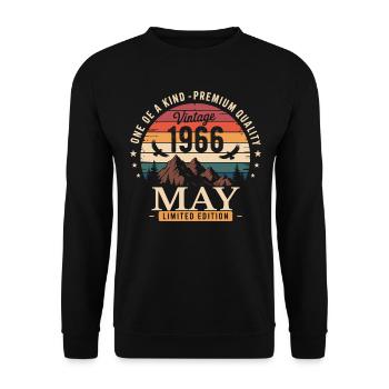 Vintage May 1966 Birthday May 1966 - Unisex Sweatshirt - black - Front - Alina (178cm) & Michal (187cm)