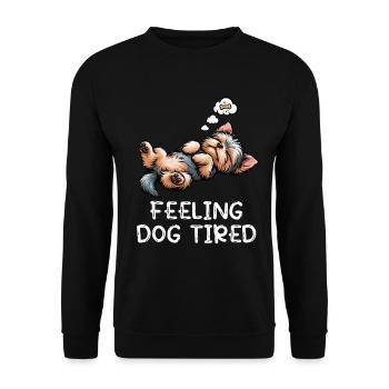 Sensation de fatigue canine Yorkshire Terrier Yorkie Yorkie Yorkies - Sweat-shirt Unisexe - noir - Devant - Alina (178cm) & Michal (187cm)