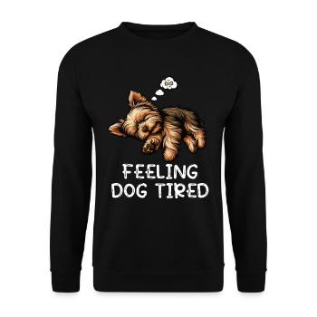 Sensation de fatigue canine Yorkshire Terrier Yorkie Yorkie Yorkies - Sweat-shirt Unisexe - noir - Devant - Alina (178cm) & Michal (187cm)