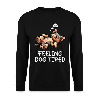 Sensation de fatigue canine Yorkshire Terrier Yorkie Yorkie Yorkies - Sweat-shirt Unisexe - noir - Devant - Alina (178cm) & Michal (187cm)