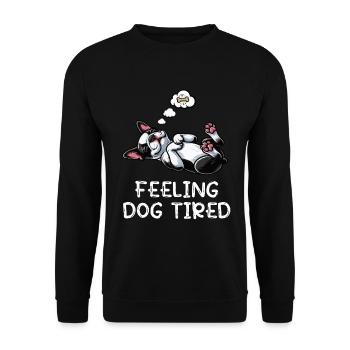 Feeling Dog Tired Boston Terrier Bostie Owner - Unisex Sweatshirt - black - Front - Alina (178cm) & Michal (187cm)