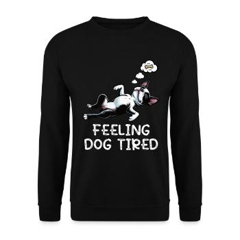 Feeling Dog Tired Boston Terrier Bostie Owner - Unisex Sweatshirt - black - Front - Alina (178cm) & Michal (187cm)