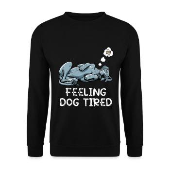 Se sentir fatigué Dogue Allemand Dogue Grand Dogue Chien - Sweat-shirt Unisexe - noir - Devant - Alina (178cm) & Michal (187cm)