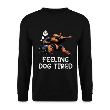Se sentir fatigué par le chien Propriétaire de rottweiler - Sweat-shirt Unisexe - noir - Devant - Alina (178cm) & Michal (187cm)
