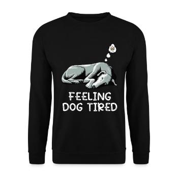 Chien fatigué Lévrier irlandais Lévrier - Sweat-shirt Unisexe - noir - Devant - Alina (178cm) & Michal (187cm)