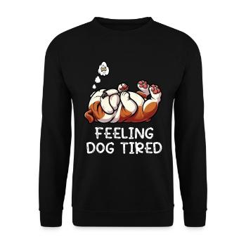 Feeling Dog Tired English Bulldog Bully Holder - Unisex Sweatshirt - black - Front - Alina (178cm) & Michal (187cm)
