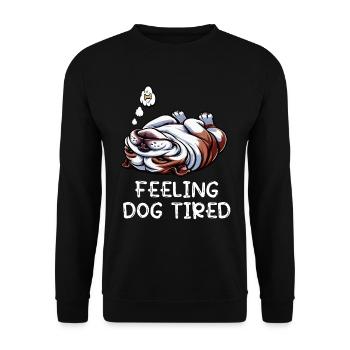 Feeling Dog Tired English Bulldog Bully Holder - Unisex Sweatshirt - black - Front - Alina (178cm) & Michal (187cm)