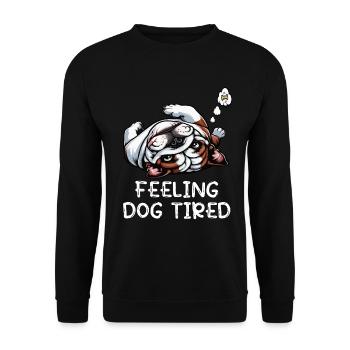 Feeling Dog Tired English Bulldog Bully Holder - Unisex Sweatshirt - black - Front - Alina (178cm) & Michal (187cm)