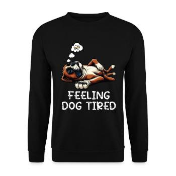 Feeling Dog Tired Boxer Boxer Dog German Boxer - Unisex Sweatshirt - black - Front - Alina (178cm) & Michal (187cm)
