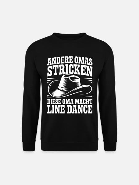 Line Dance Oma mit Cowboyhut - Unisex Pullover - Schwarz