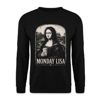Monday Lisa – Surviving Mondays - Unisex Sweatshirt - black - Front - Alina (178cm) & Michal (187cm)