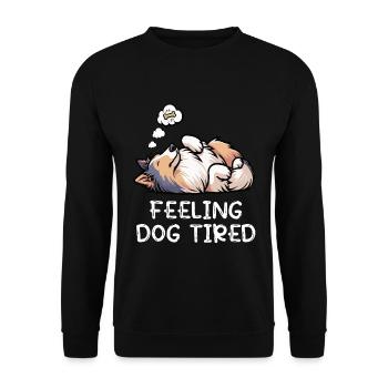 Se sentir fatigué par le chien, propriétaire de Collie Collie Colliehung, - Sweat-shirt Unisexe - noir - Devant - Alina (178cm) & Michal (187cm)