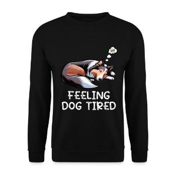 Se sentir fatigué par le chien, propriétaire de Collie Collie Colliehung, - Sweat-shirt Unisexe - noir - Devant - Alina (178cm) & Michal (187cm)