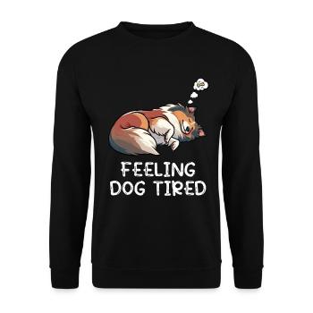 Se sentir fatigué par le chien, propriétaire de Collie Collie Colliehung, - Sweat-shirt Unisexe - noir - Devant - Alina (178cm) & Michal (187cm)