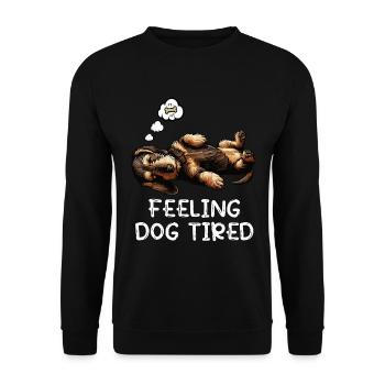 Feeling Dog Tired Wire-haired Dachshund Dachshund Dachshund - Unisex Sweatshirt - black - Front - Alina (178cm) & Michal (187cm)