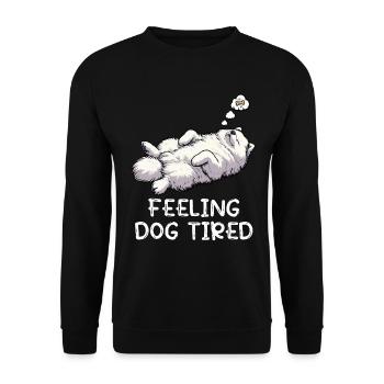Feeling Dog Tired Samoyed Samoyed Lovers - Unisex Sweatshirt - black - Front - Alina (178cm) & Michal (187cm)