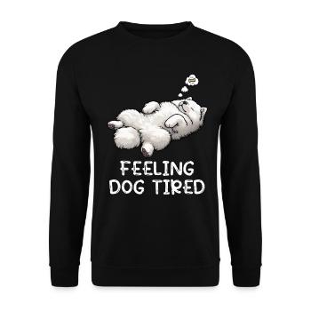 Feeling Dog Tired Samoyed Samoyed Lovers - Unisex Sweatshirt - black - Front - Alina (178cm) & Michal (187cm)