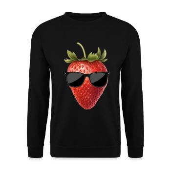 Fraise avec lunettes de soleil - Sweat-shirt Unisexe - noir - Devant - Alina (178cm) & Michal (187cm)