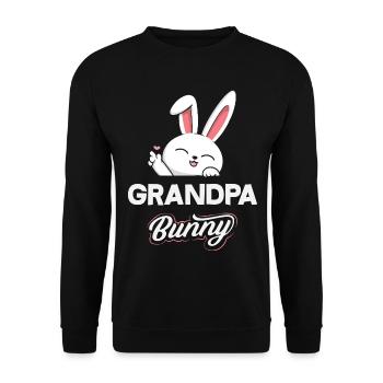 Frohe Ostern Süßer Osterhase Eiersuche Ostereier - Unisex Pullover - Schwarz - Vorne - Alina (178cm) & Michal (187cm)