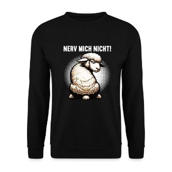Nerv Mich Nicht Schaf Schafe Schäfer Schafhalter  - Unisex Pullover - Schwarz - Vorne - Alina (178cm) & Michal (187cm)