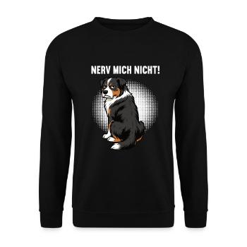 Nerv Mich Nicht Australian Shepherd Aussie Aussies - Unisex Pullover - Schwarz - Vorne - Alina (178cm) & Michal (187cm)