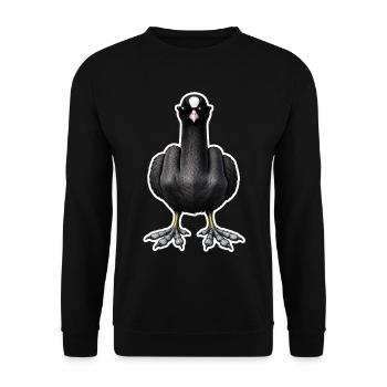 Karpfenfischerei-Unruhestifter - Unisex Pullover - Schwarz - Vorne - Alina (178cm) & Michal (187cm)