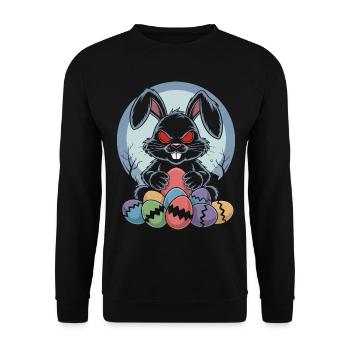 Joyeuse Pâques, douce chasse aux œufs du lapin, œufs de Pâques - Sweat-shirt Unisexe - noir - Devant - Alina (178cm) & Michal (187cm)