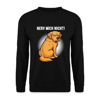 Nerv Mich Nicht Golden Retriever Goldie Goldies - Unisex Pullover - Schwarz - Vorne - Alina (178cm) & Michal (187cm)