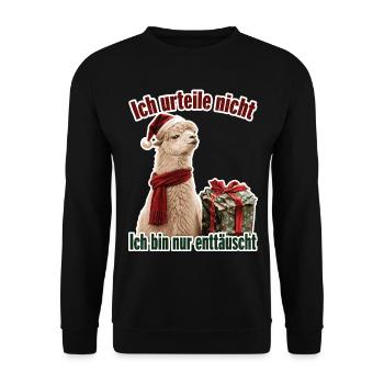 Ich urteile nicht, Ich bin nur enttäuscht - Unisex Pullover - Schwarz - Vorne - Alina (178cm) & Michal (187cm)