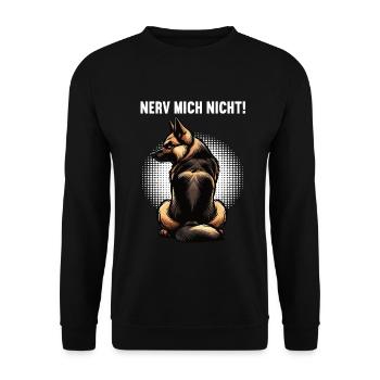Nerv Mich Nicht Deutscher Schäferhund Schäferhunde - Unisex Pullover - Schwarz - Vorne - Alina (178cm) & Michal (187cm)