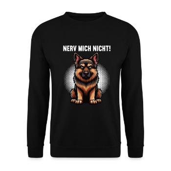 Nerv Mich Nicht Deutscher Schäferhund Schäferhunde - Unisex Pullover - Schwarz - Vorne - Alina (178cm) & Michal (187cm)