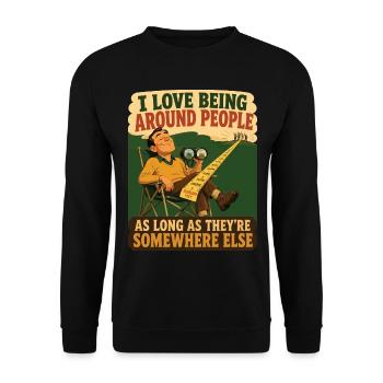 Among people with a safe distance - Unisex Sweatshirt - black - Front - Alina (178cm) & Michal (187cm)