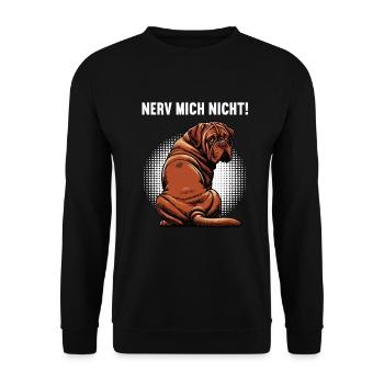 Nerv Mich Nicht Bordeaux Dogge Bordeauxs Bordeaux  - Unisex Pullover - Schwarz - Vorne - Alina (178cm) & Michal (187cm)