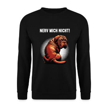 Nerv Mich Nicht Bordeaux Dogge Bordeauxs Bordeaux  - Unisex Pullover - Schwarz - Vorne - Alina (178cm) & Michal (187cm)