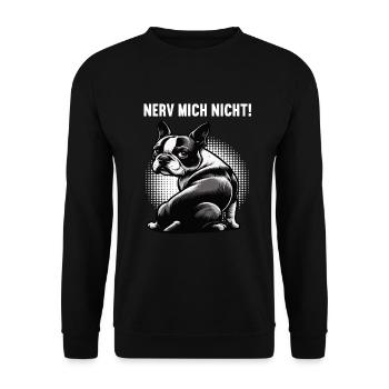 Nerv Mich Nicht Boston Terrier Boston terrier hund - Unisex Pullover - Schwarz - Vorne - Alina (178cm) & Michal (187cm)