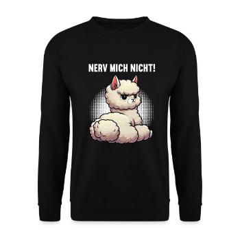 Nerv Mich Nicht Alpaka lama Alpakabesitzer Alpakas - Unisex Pullover - Schwarz - Vorne - Alina (178cm) & Michal (187cm)
