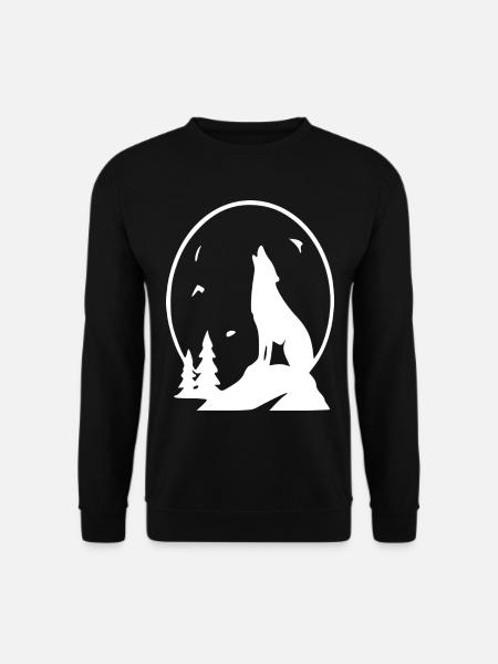 Wolf Night Moon Silhouette - Unisex Sweatshirt - black