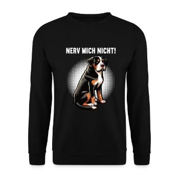Nerv Mich Nicht Appenzeller Sennenhund Sennenhunde - Unisex Pullover - Schwarz - Vorne - Alina (178cm) & Michal (187cm)