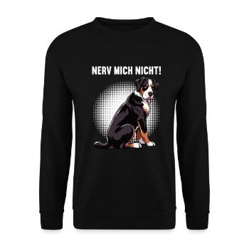 Nerv Mich Nicht Appenzeller Sennenhund Sennenhunde - Unisex Pullover - Schwarz - Vorne - Alina (178cm) & Michal (187cm)