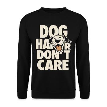Chien en poil de chien s’en fiche, avec des lunettes de soleil - Sweat-shirt Unisexe - noir - Devant - Alina (178cm) & Michal (187cm)