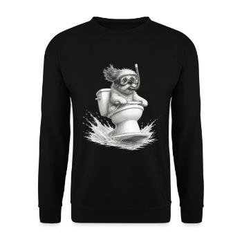 Funny Snorkeling Dog - Unisex Sweatshirt - black - Front - Alina (178cm) & Michal (187cm)