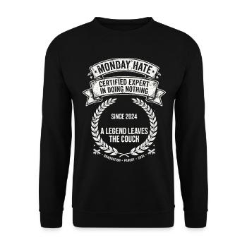 Monday Hate Certified Expert - Unisex Pullover - Schwarz - Vorne - Alina (178cm) & Michal (187cm)
