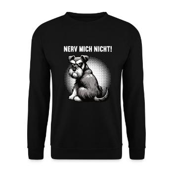 Nerv Mich Nicht Schnauzer Riesenschnauzer  - Unisex Pullover - Schwarz - Vorne - Alina (178cm) & Michal (187cm)