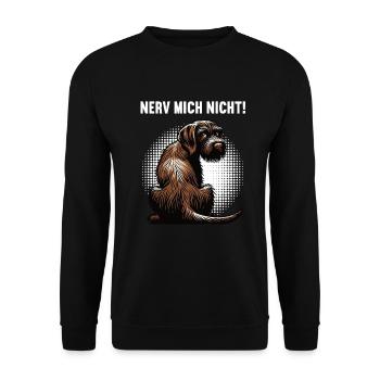 Nerv Mich Nicht Deutsch Drahthaar drahthaar hund - Unisex Pullover - Schwarz - Vorne - Alina (178cm) & Michal (187cm)