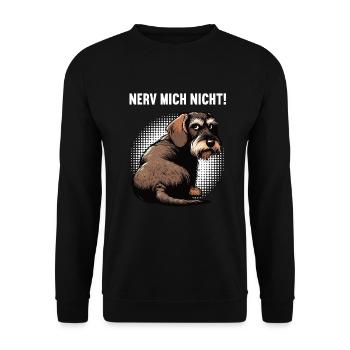 Nerv Mich Nicht Rauhaardackel Dackel Dackelhalter - Unisex Pullover - Schwarz - Vorne - Alina (178cm) & Michal (187cm)