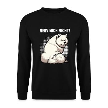 Nerv Mich Nicht Samojede Samojedenbesitzer  - Unisex Pullover - Schwarz - Vorne - Alina (178cm) & Michal (187cm)