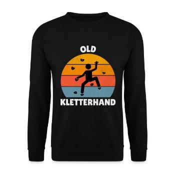 Old Kletterhand - Unisex Pullover - Schwarz - Vorne - Alina (178cm) & Michal (187cm)