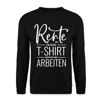 Rente 2027 - Abschied Kollege - Rentnerin Rentner - Unisex Pullover - Schwarz - Vorne - Alina (178cm) & Michal (187cm)