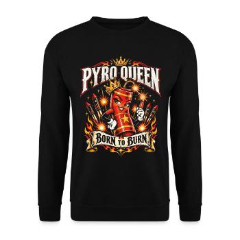 Pyro Queen – Born to Burn - Unisex Pullover - Schwarz - Vorne - Alina (178cm) & Michal (187cm)